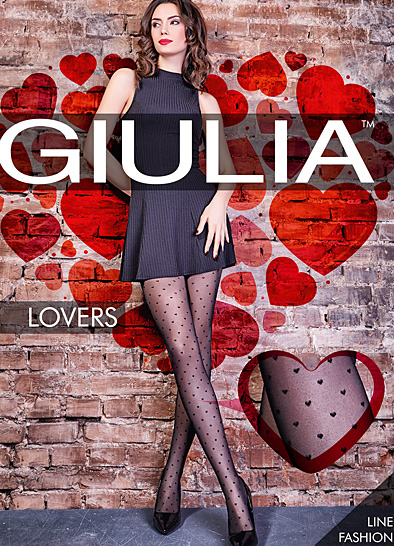 Колготки фантазийные Giulia LOVERS 04 | Nero (Черный)